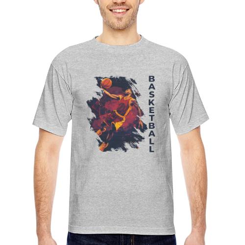 Basketball Charge - Bayside Unisex Heavyweight USA Made T-Shirt