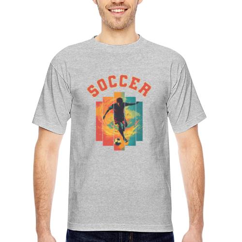 Soccer Heartbeat - Bayside Unisex Heavyweight USA Made T-Shirt