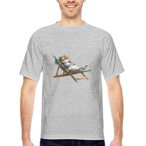 Sunshine Cat Mode - Bayside Unisex Heavyweight USA Made T-Shirt