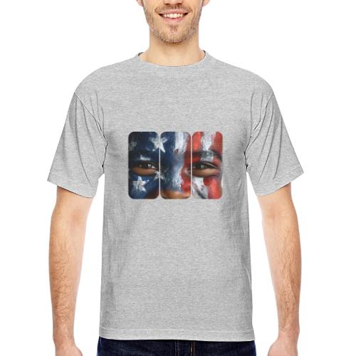USA: Three Panels of Pride - Bayside Unisex Heavyweight USA Made T-Shirt