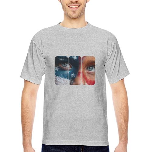 USA: Star-Spangled Glance - Bayside Unisex Heavyweight USA Made T-Shirt
