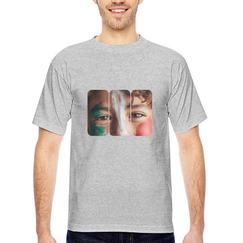 Mexico: Three Stripes of Pride - Bayside Unisex Heavyweight USA Made T-Shirt