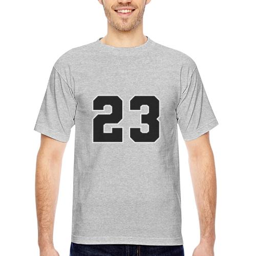 Varsity Number 23 Athletic Style - Bayside Unisex Heavyweight USA Made T-Shirt