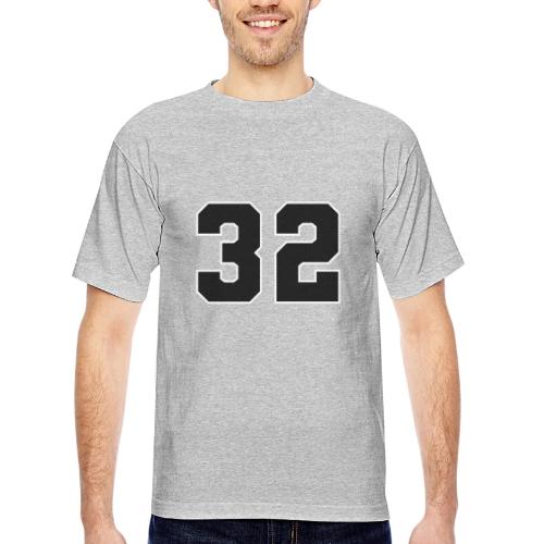 Varsity Number 32 Athletic Design - Bayside Unisex Heavyweight USA Made T-Shirt