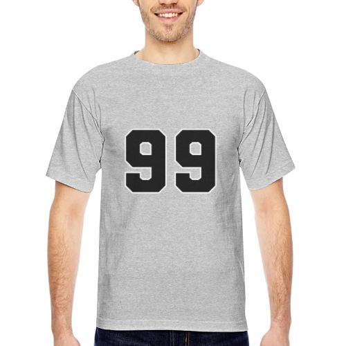 Varsity Number 99 Athletic Font - Bayside Unisex Heavyweight USA Made T-Shirt