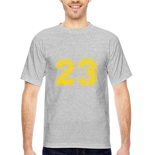 Number 23 in a classic athletic collegiate font - Bayside Unisex Heavyweight USA Made T-Shirt