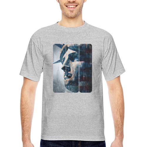 USA: Urban Liberty Triptych - Bayside Unisex Heavyweight USA Made T-Shirt