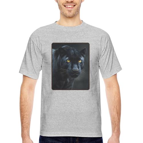 Black Panther Glowing Eyes Design - Bayside Unisex Heavyweight USA Made T-Shirt