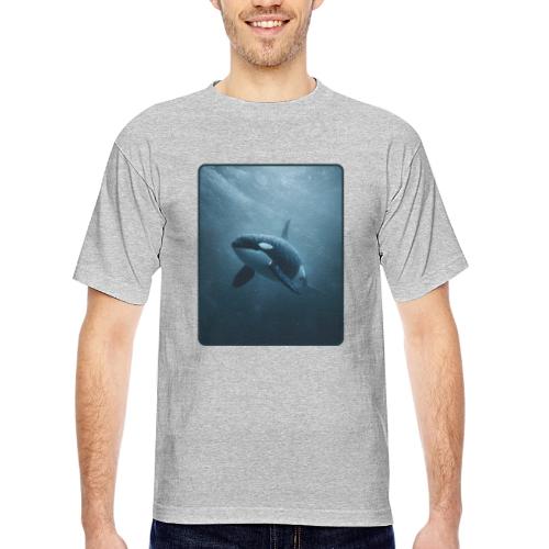 Orca Ocean Wildlife Design - Bayside Unisex Heavyweight USA Made T-Shirt