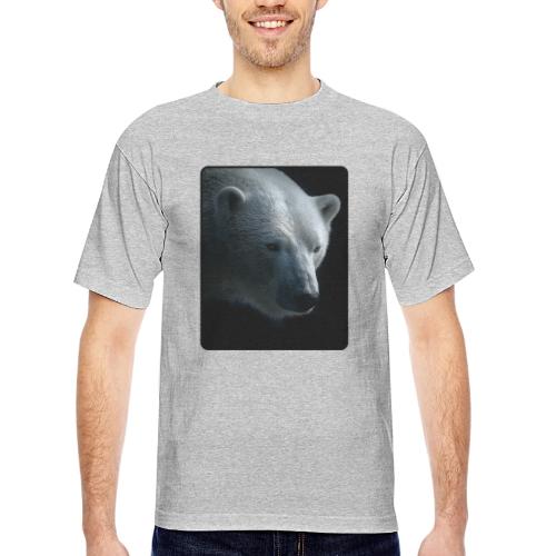 Polar Bear Close-Up Wildlife Design - Bayside Unisex Heavyweight USA Made T-Shirt