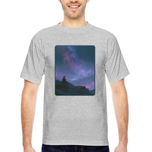 Stargazer Nebula Night Sky Art - Bayside Unisex Heavyweight USA Made T-Shirt
