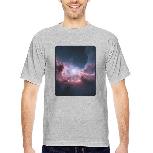 Radiant Cosmic Nebula Artwork - Bayside Unisex Heavyweight USA Made T-Shirt