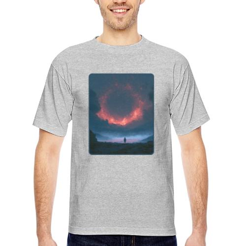 Supernova Reflection Space Scene - Bayside Unisex Heavyweight USA Made T-Shirt