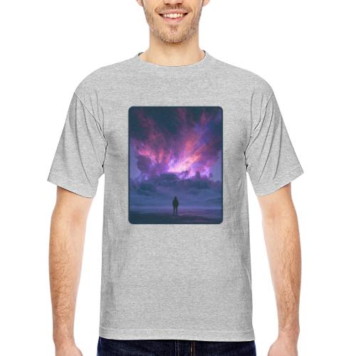Cosmic Supernova Night Design - Bayside Unisex Heavyweight USA Made T-Shirt
