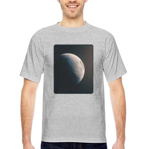 Crescent Moon Celestial Artwork - Bayside Unisex Heavyweight USA Made T-Shirt