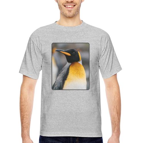 King Penguin Portrait Design - Bayside Unisex Heavyweight USA Made T-Shirt