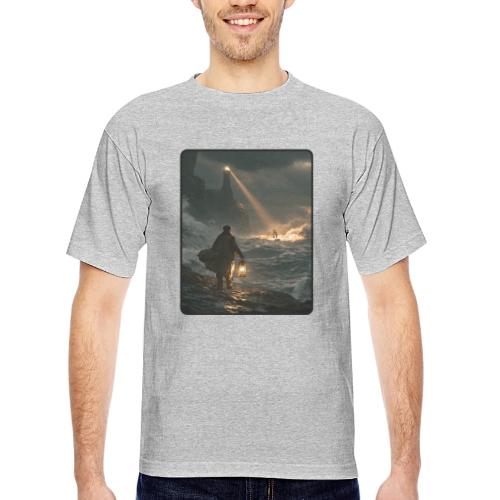 The Lone Lightkeeper's Beacon - Bayside Unisex Heavyweight USA Made T-Shirt