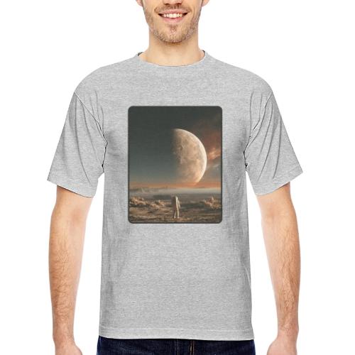 Astronaut on an Alien Moon - Bayside Unisex Heavyweight USA Made T-Shirt