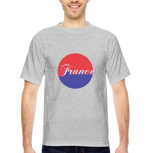 France Tricolore Circle - Bayside Unisex Heavyweight USA Made T-Shirt
