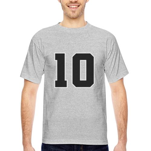 Varsity Number 10 Athletic Design - Bayside Unisex Heavyweight USA Made T-Shirt