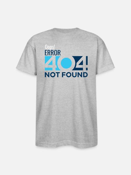 Oops! Error 404 - Bayside Unisex Heavyweight USA Made T-Shirt - heather gray