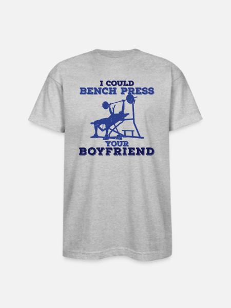 Bench Press - Bayside Unisex Heavyweight USA Made T-Shirt - heather gray