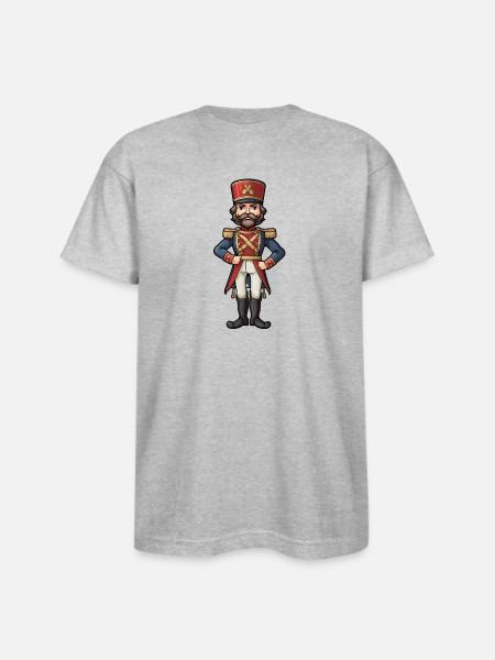 Nutcracker Figurine - Bayside Unisex Heavyweight USA Made T-Shirt - heather gray