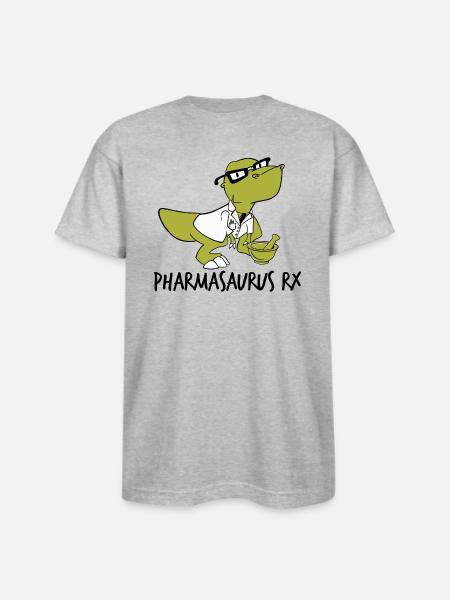 Pharmasaurus Rx Pharmacy Gift - Bayside Unisex Heavyweight USA Made T-Shirt - heather gray