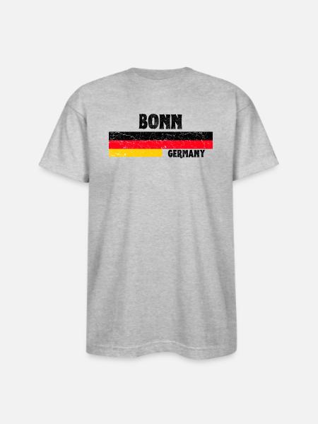 Bonn Germany - Bayside Unisex Heavyweight USA Made T-Shirt - heather gray