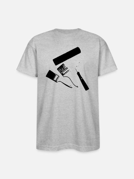 paint roller - Bayside Unisex Heavyweight USA Made T-Shirt - heather gray