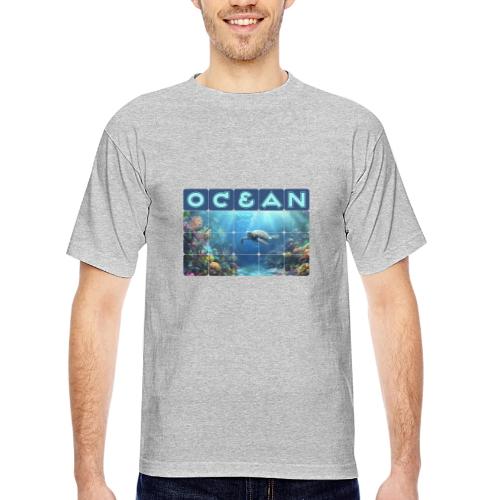 Ocean: Turtle Drift - Bayside Unisex Heavyweight USA Made T-Shirt