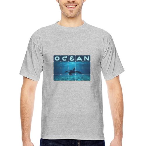 Ocean: Orca in Motion - Bayside Unisex Heavyweight USA Made T-Shirt