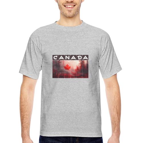 Canada Nature Vibes - Bayside Unisex Heavyweight USA Made T-Shirt