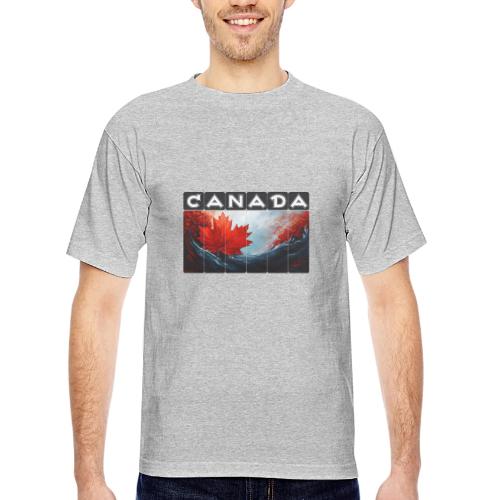 Canada Icon in Color - Bayside Unisex Heavyweight USA Made T-Shirt
