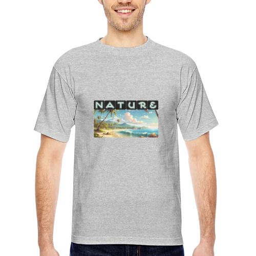 Nature: Sun-Kissed Shore - Bayside Unisex Heavyweight USA Made T-Shirt