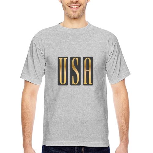 USA Gold Monolith - Bayside Unisex Heavyweight USA Made T-Shirt