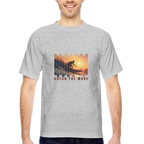 Surfing: Catch the Wave - Bayside Unisex Heavyweight USA Made T-Shirt