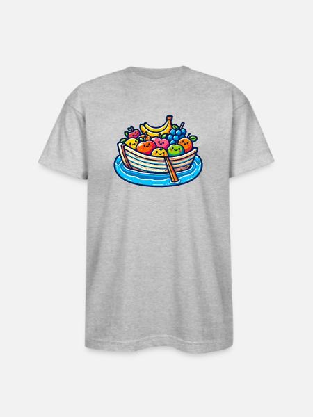 Fruity Boat Adventure - Bayside Unisex Heavyweight USA Made T-Shirt - heather gray