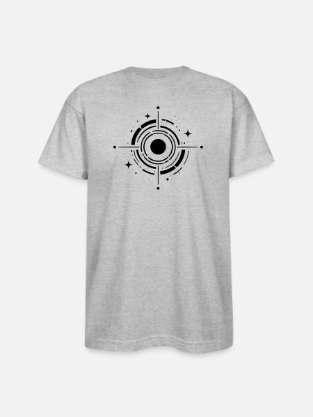 Cosmic Target Ring Emblem - Bayside Unisex Heavyweight USA Made T-Shirt - heather gray