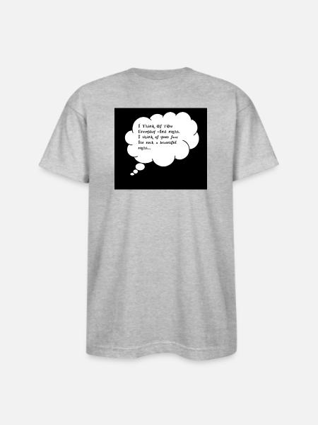 Romantic Thought Bubble Quote - Bayside Unisex Heavyweight USA Made T-Shirt - heather gray