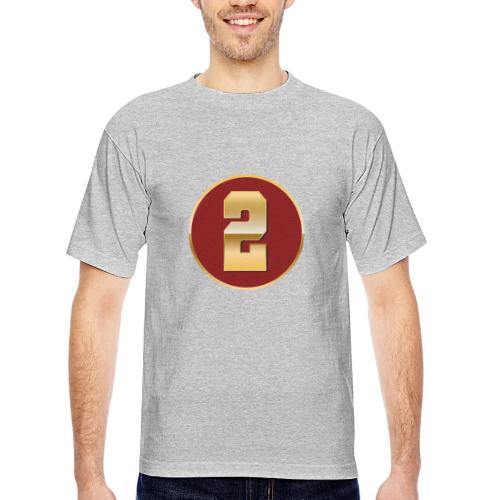 Number 2 in Gold Varsity Font - Bayside Unisex Heavyweight USA Made T-Shirt