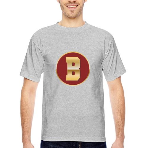 Letter B – Capital Varsity Alphabet Monogram - Bayside Unisex Heavyweight USA Made T-Shirt