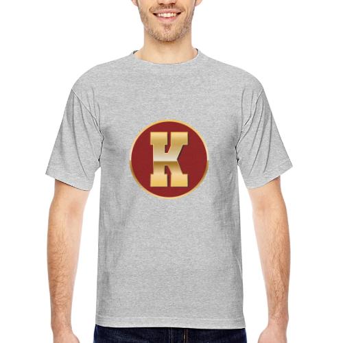 Letter K – Capital Varsity Alphabet Monogram - Bayside Unisex Heavyweight USA Made T-Shirt