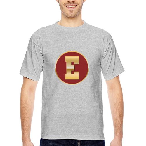 Letter E – Capital Varsity Alphabet Monogram - Bayside Unisex Heavyweight USA Made T-Shirt