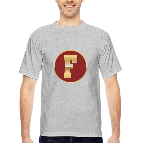 Letter F – Capital Varsity Alphabet Monogram - Bayside Unisex Heavyweight USA Made T-Shirt