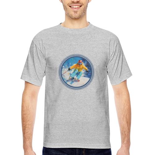 Born for Skiing - Bayside Unisex Heavyweight USA Made T-Shirt