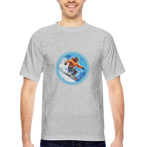 Snowboarding Motion - Bayside Unisex Heavyweight USA Made T-Shirt