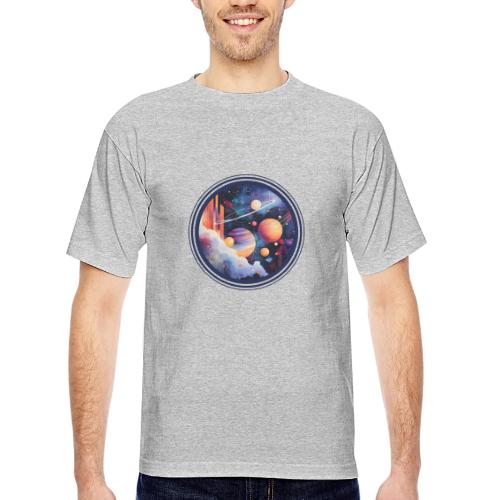 Floating Planetscape - Bayside Unisex Heavyweight USA Made T-Shirt