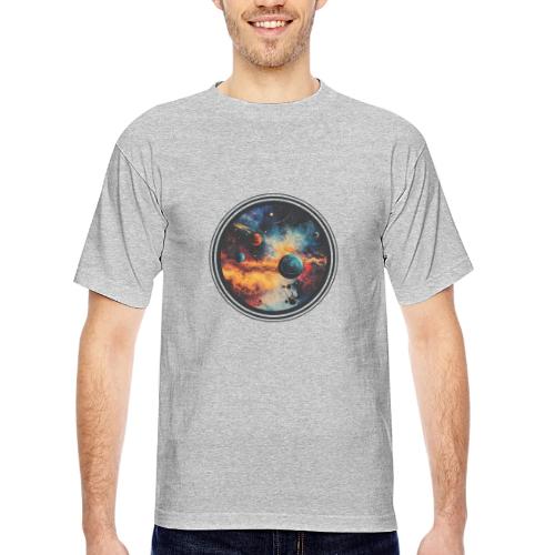 Cosmic Brush Planets - Bayside Unisex Heavyweight USA Made T-Shirt