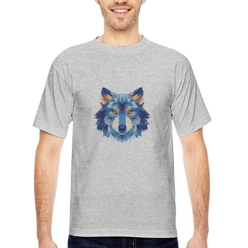 Wolf: Alpha Portrait - Bayside Unisex Heavyweight USA Made T-Shirt